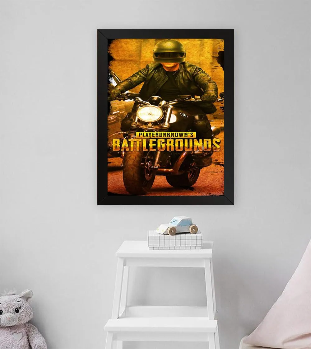 GADGETS WRAP Printed Photo Frame Matte Painting for Home Office Studio Living Room Decoration (11x17inch Black Framed) - Pubg9