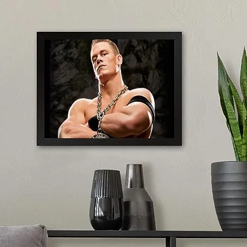 GADGETS WRAP Printed Photo Frame Matte Painting for Home Office Studio Living Room Decoration (11x9inch Black Framed) - John Cena (2)