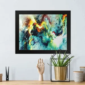 GADGETS WRAP Printed Photo Frame Matte Painting for Home Office Studio Living Room Decoration (17x11inch Black Framed) - Abstract Cloud Colourfull Art 5