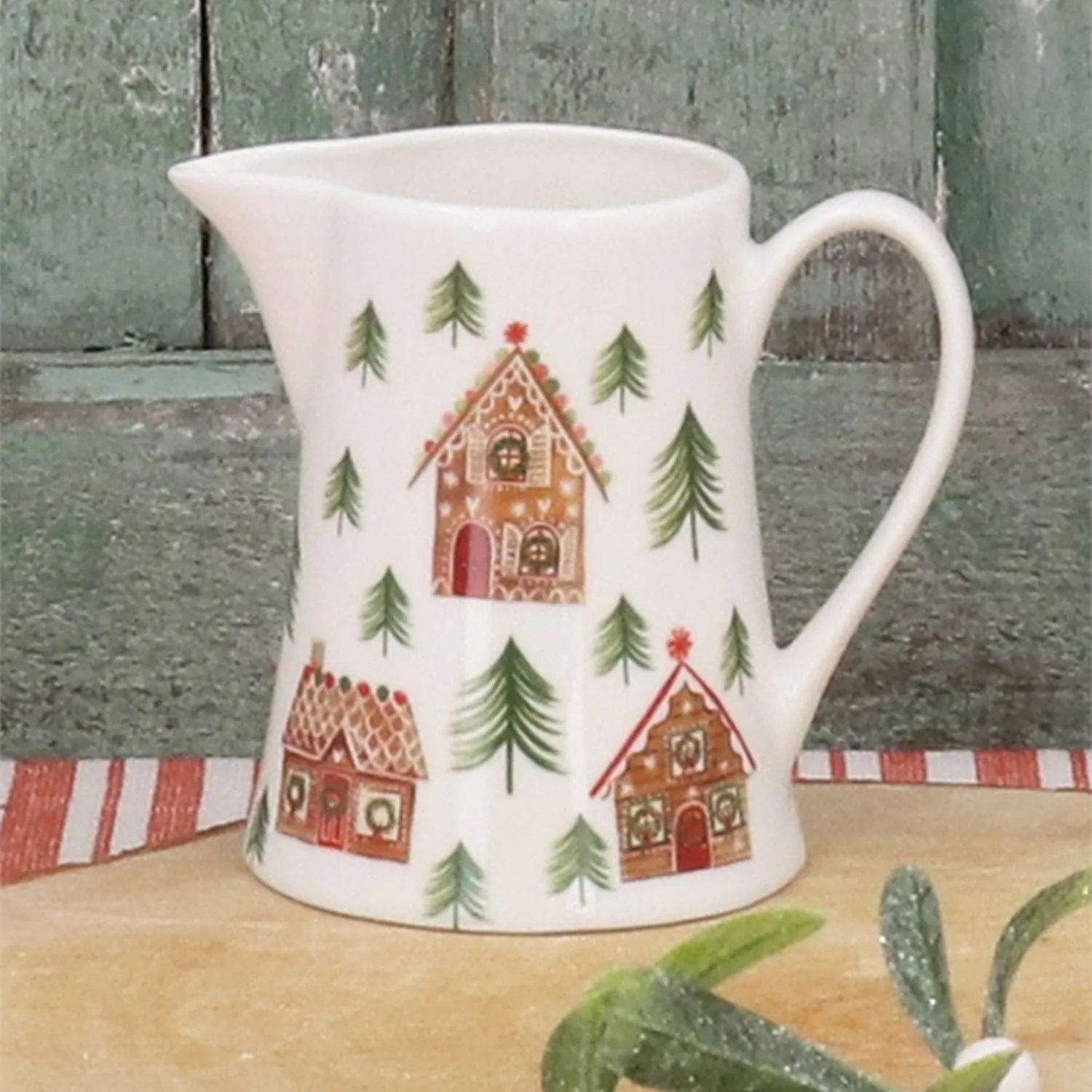 Gisela Graham Gingerbread House Ceramic China Jug