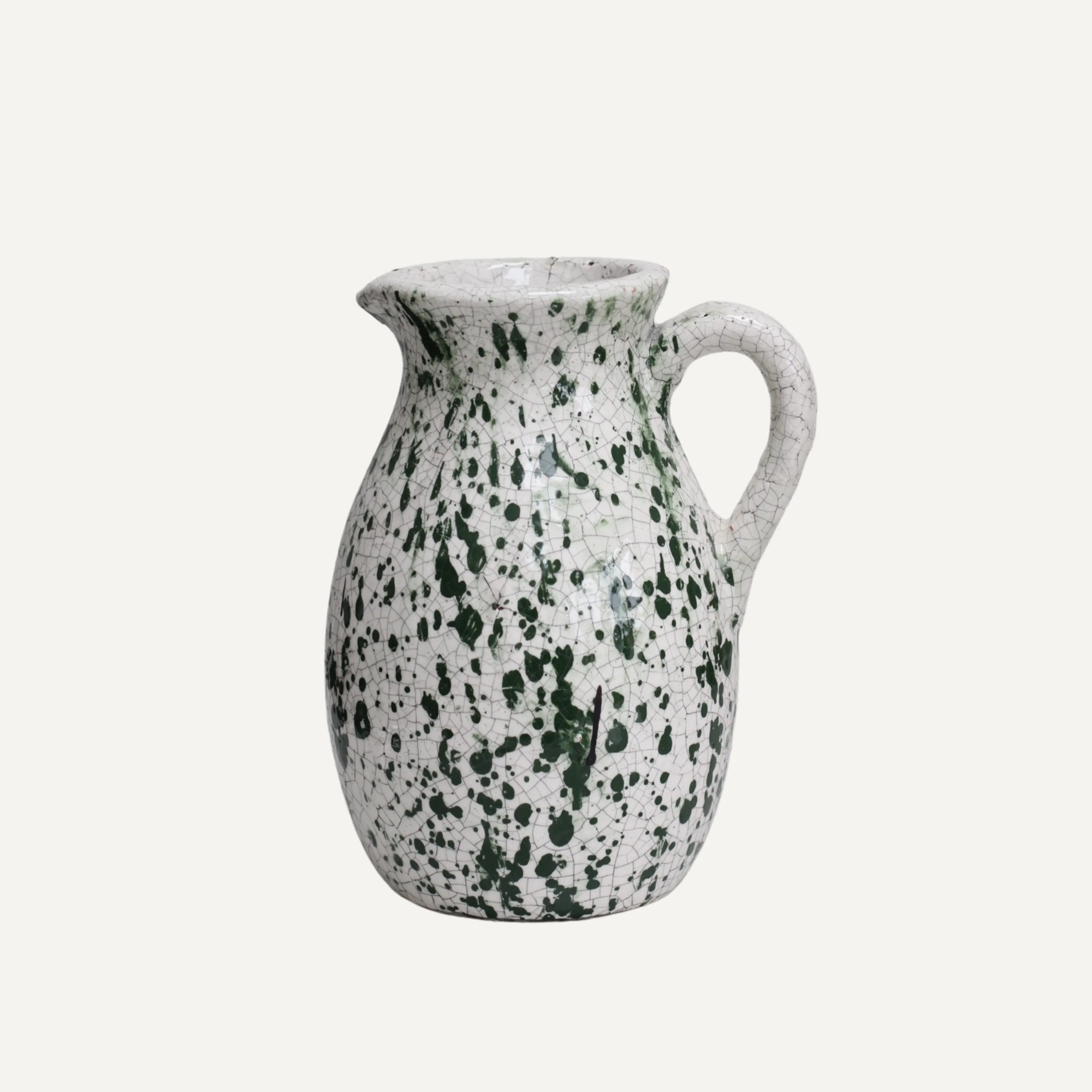 Green Dappled Rustic Jug