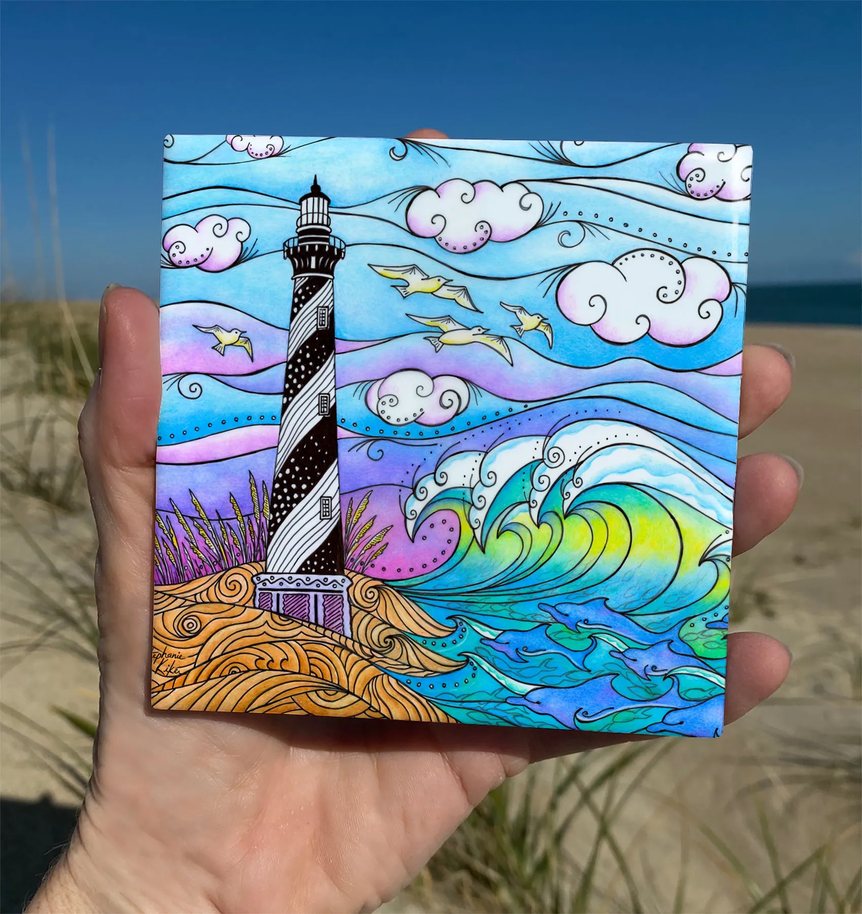 Hatteras Waves Ceramic Tile