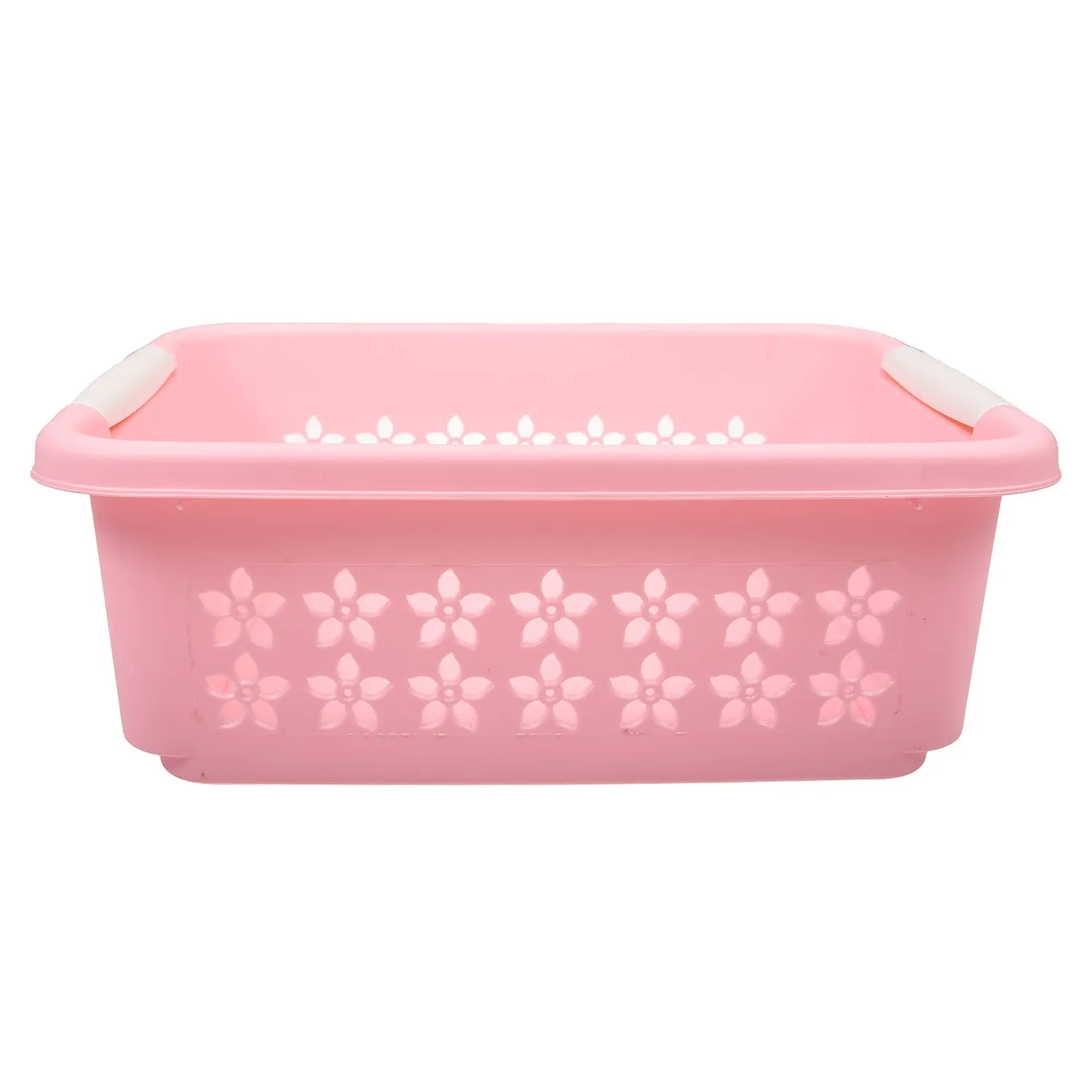 Kuber Industries Multipurpose Rectangle Shape Plastic Storage Basket for Kitchen, Fruit Basket, Office Table, Storage Organizer Medium Pack of 2 (Pink)