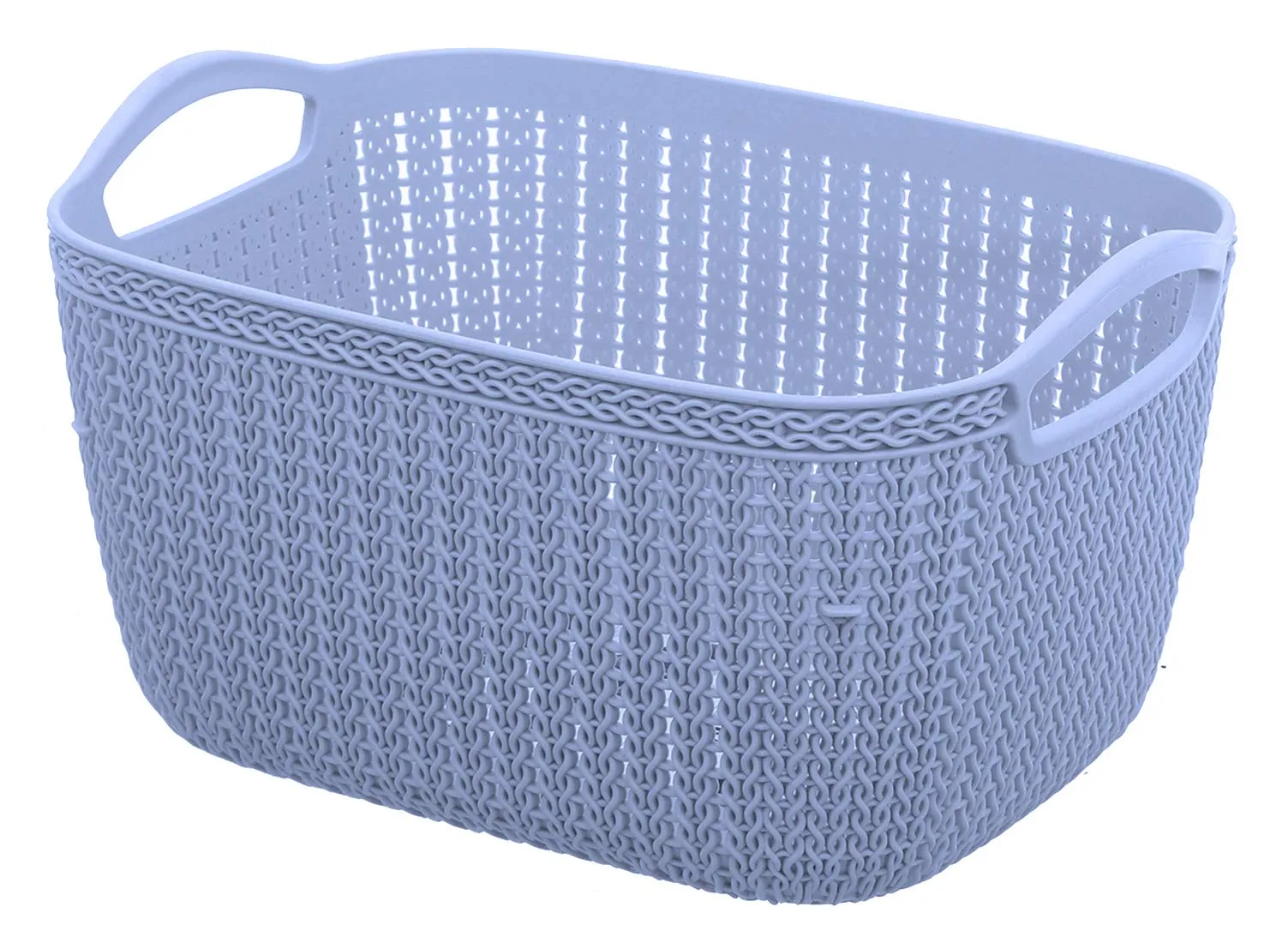 Kuber Industries Plastic Multipurpose Large Size Flexible Storage Baskets/Fruit Vegetable Bathroom Stationary Home Basket with Handles (Grey) -CTKTC42909