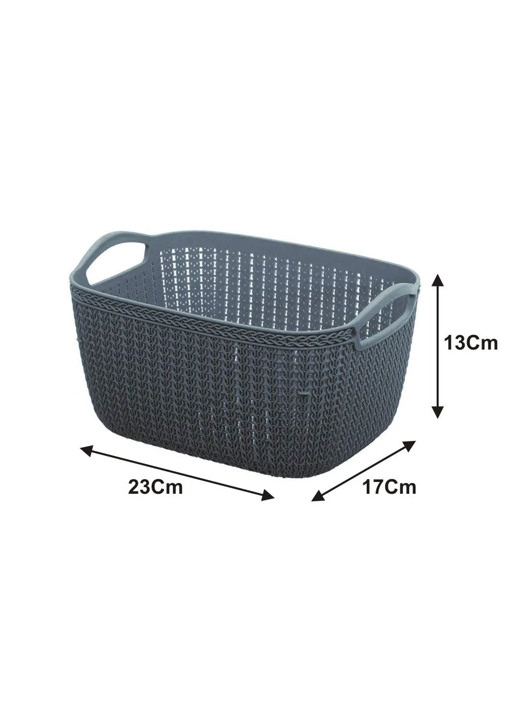 Kuber Industries Q-5 Unbreakable Plastic Multipurpose Medium Size Flexible Storage Baskets/Fruit Vegetable Bathroom Stationary Home Basket with Handles (Grey)