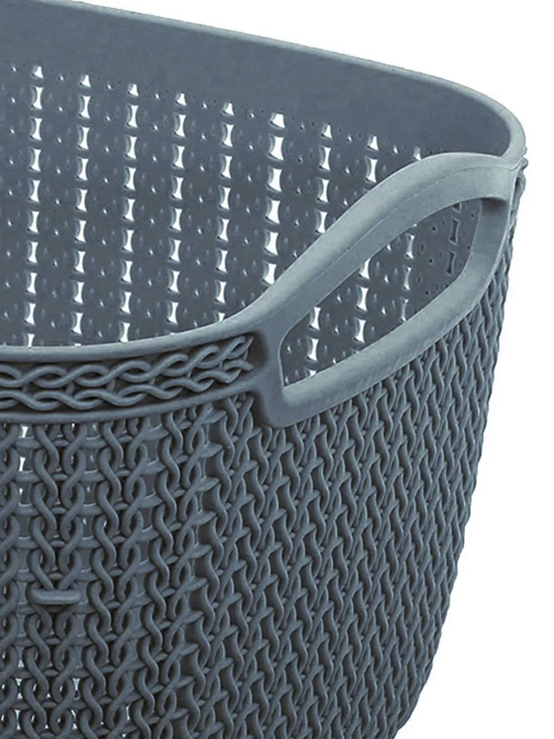 Kuber Industries Q-5 Unbreakable Plastic Multipurpose Medium Size Flexible Storage Baskets/Fruit Vegetable Bathroom Stationary Home Basket with Handles (Grey)