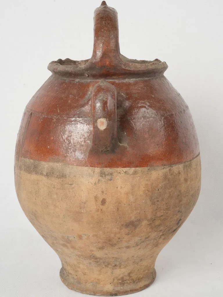 Large Brown Glazed Cruche for Water, Dordogne, Late 19th Century 15"