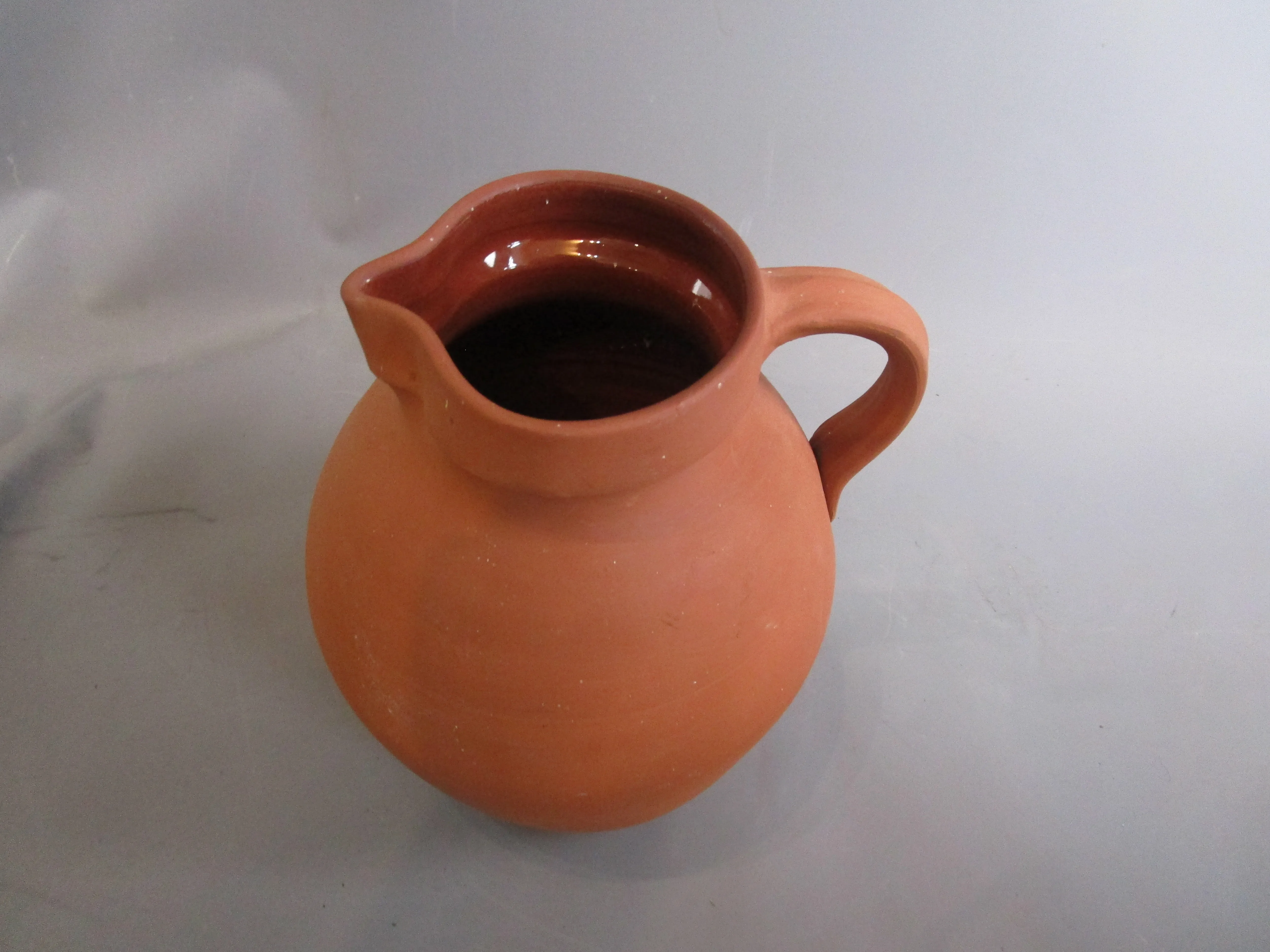 Large Terracotta And Slip Glazed Jug Antique Art Deco c1920