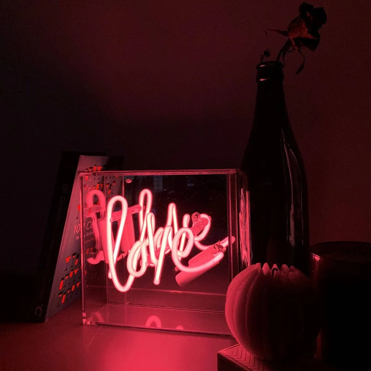 'love' Mini Acrylic Box Neon Light