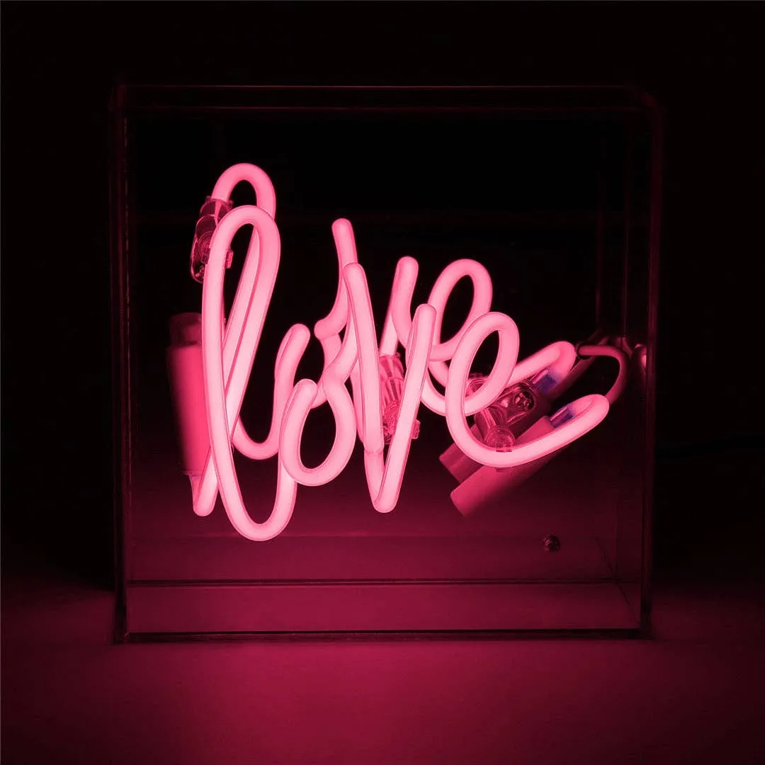 'love' Mini Acrylic Box Neon Light