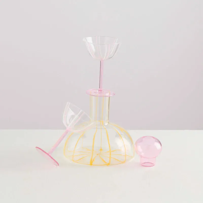 Maison Balzac Grand Soleil Decanter Yellow & Pink 1.3L