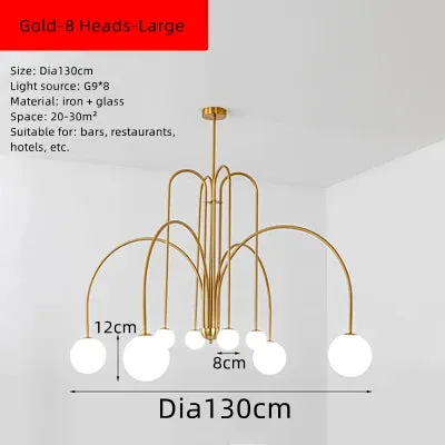 Mansion Milky White Glass Ball Chandelier - LED Light Fixtures