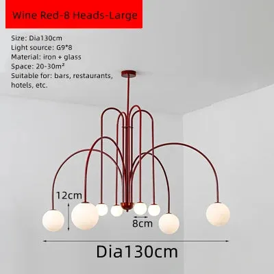 Mansion Milky White Glass Ball Chandelier - LED Light Fixtures