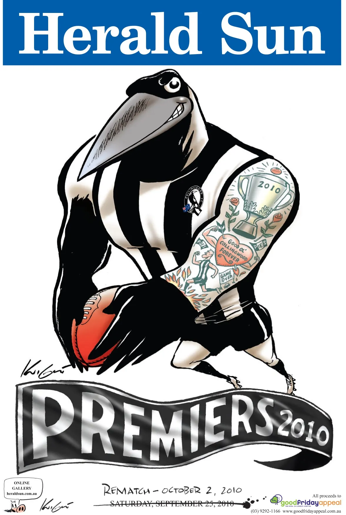 Mark Knight Premiership Poster - Collingwood 2010