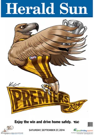 Mark Knight Premiership Poster - Hawthorn 2014