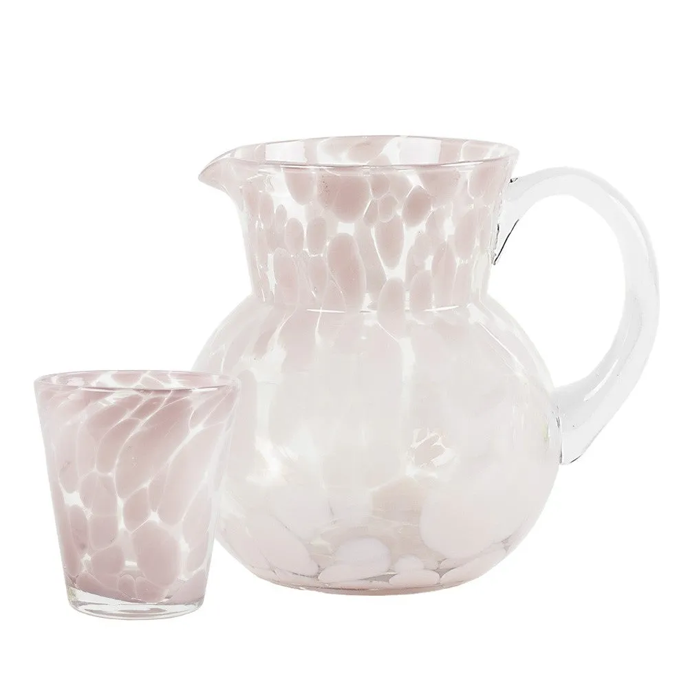 Milano Glass Jug - Soft Pink or Pale Ochre