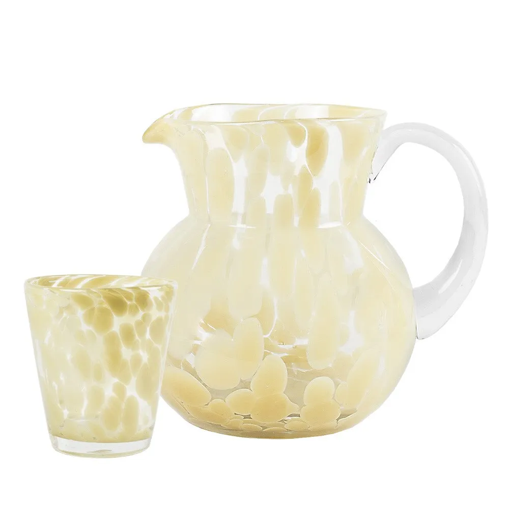 Milano Glass Jug - Soft Pink or Pale Ochre