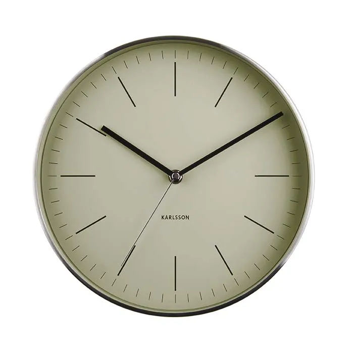 Minimal Wall Clock - Olive Green (27.5cm)