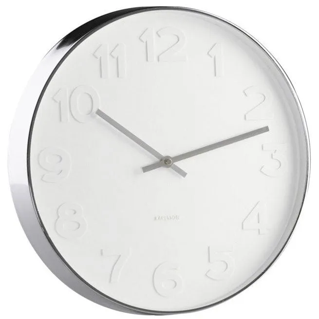 Mr White Numbers Clock – Silver (51cm)