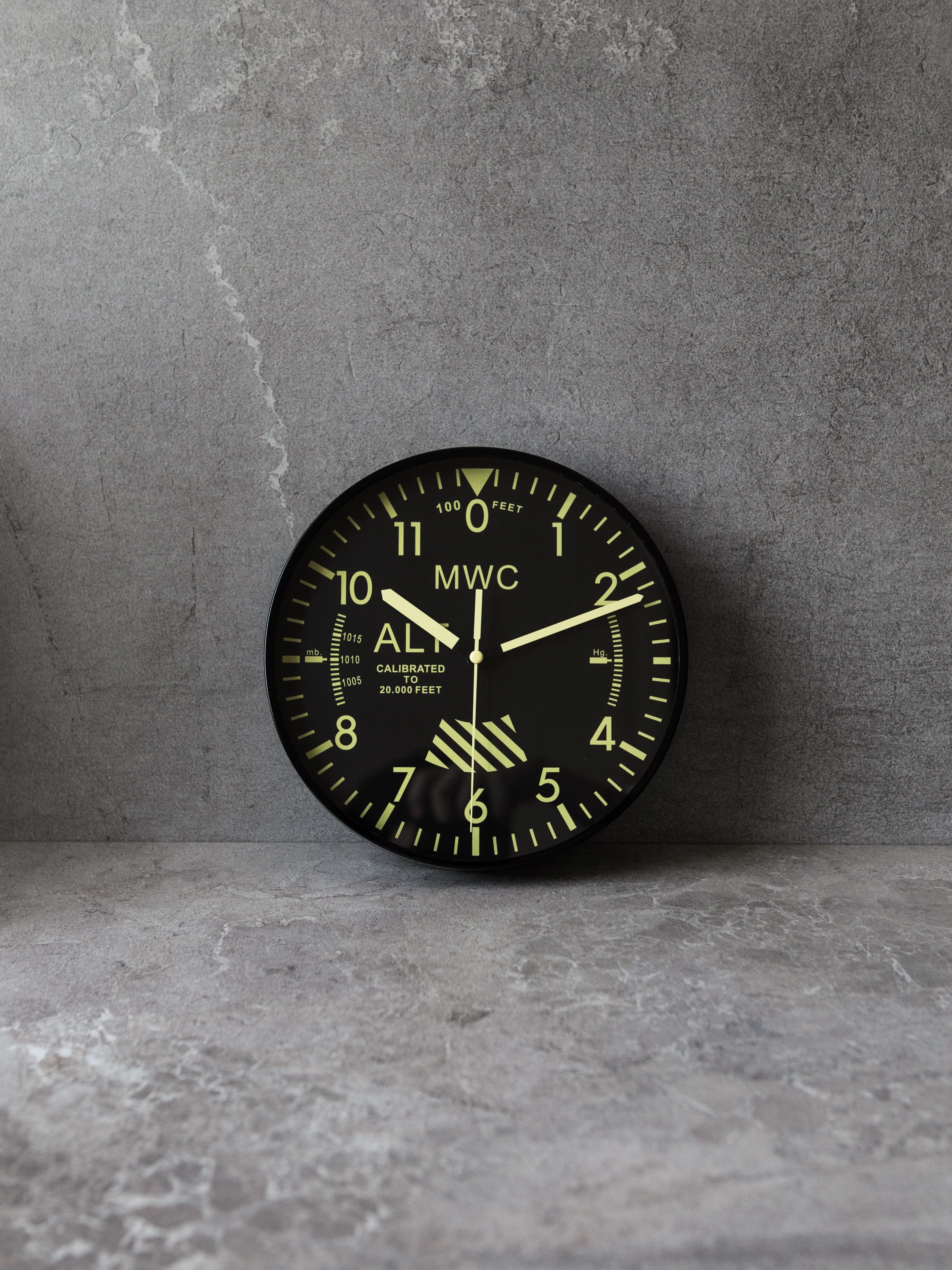 MWC Limited Edition Altimeter Wall Clock with High Visibility Dial