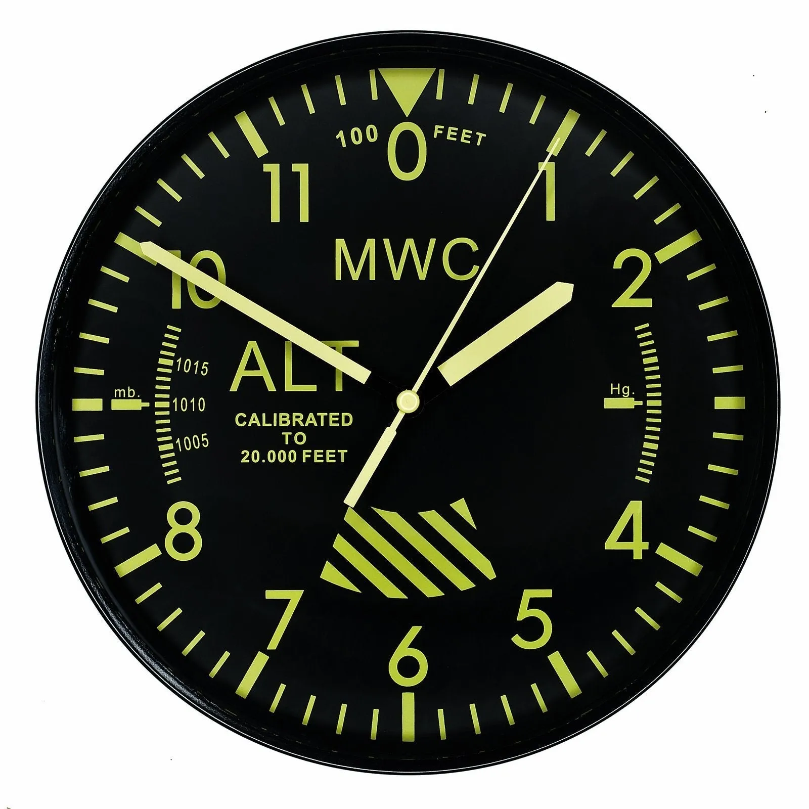 MWC Limited Edition Altimeter Wall Clock with High Visibility Dial