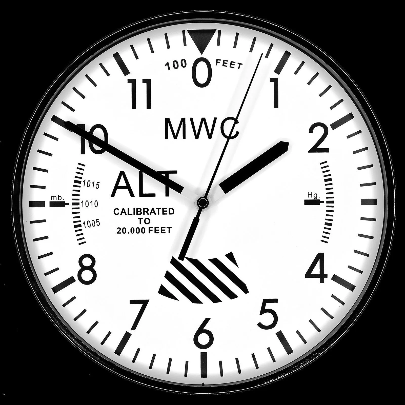 MWC Limited Edition Altimeter Wall Clock with White Dial