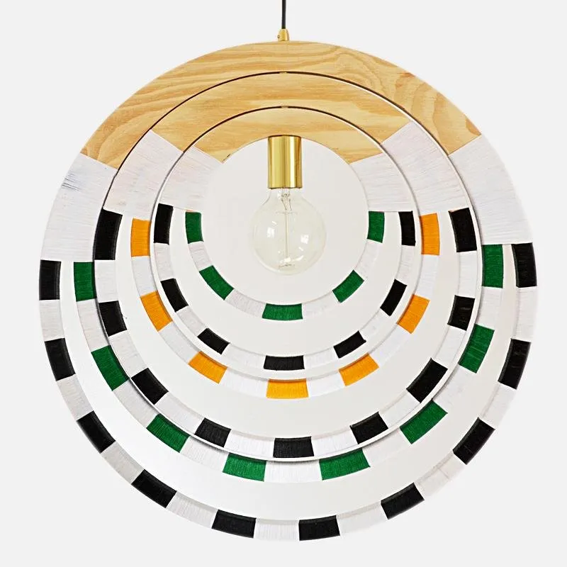 Ndebele Woven Green Pendant Light