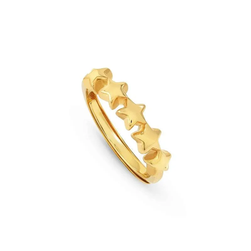 Nomination Armonica Ring, Stars, Gold, Sterling Silver