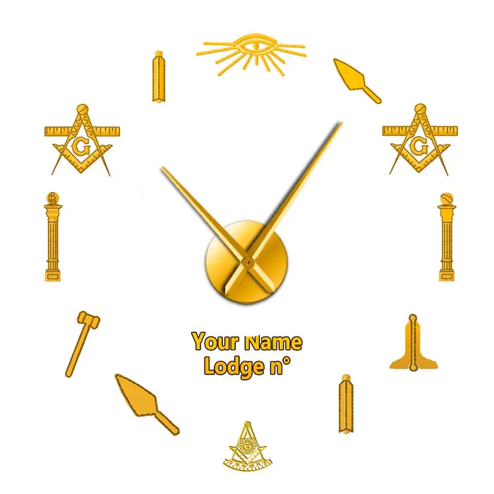 Past Master Blue Lodge California Regulation Clock - Frameless Design