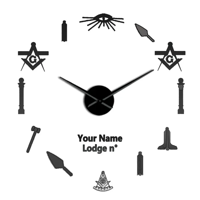 Past Master Blue Lodge California Regulation Clock - Frameless Design