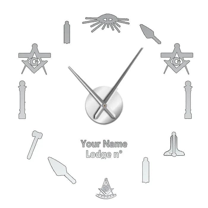 Past Master Blue Lodge California Regulation Clock - Frameless Design