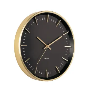 Raised Batons Wall Clock - Black/Gold (35cm)