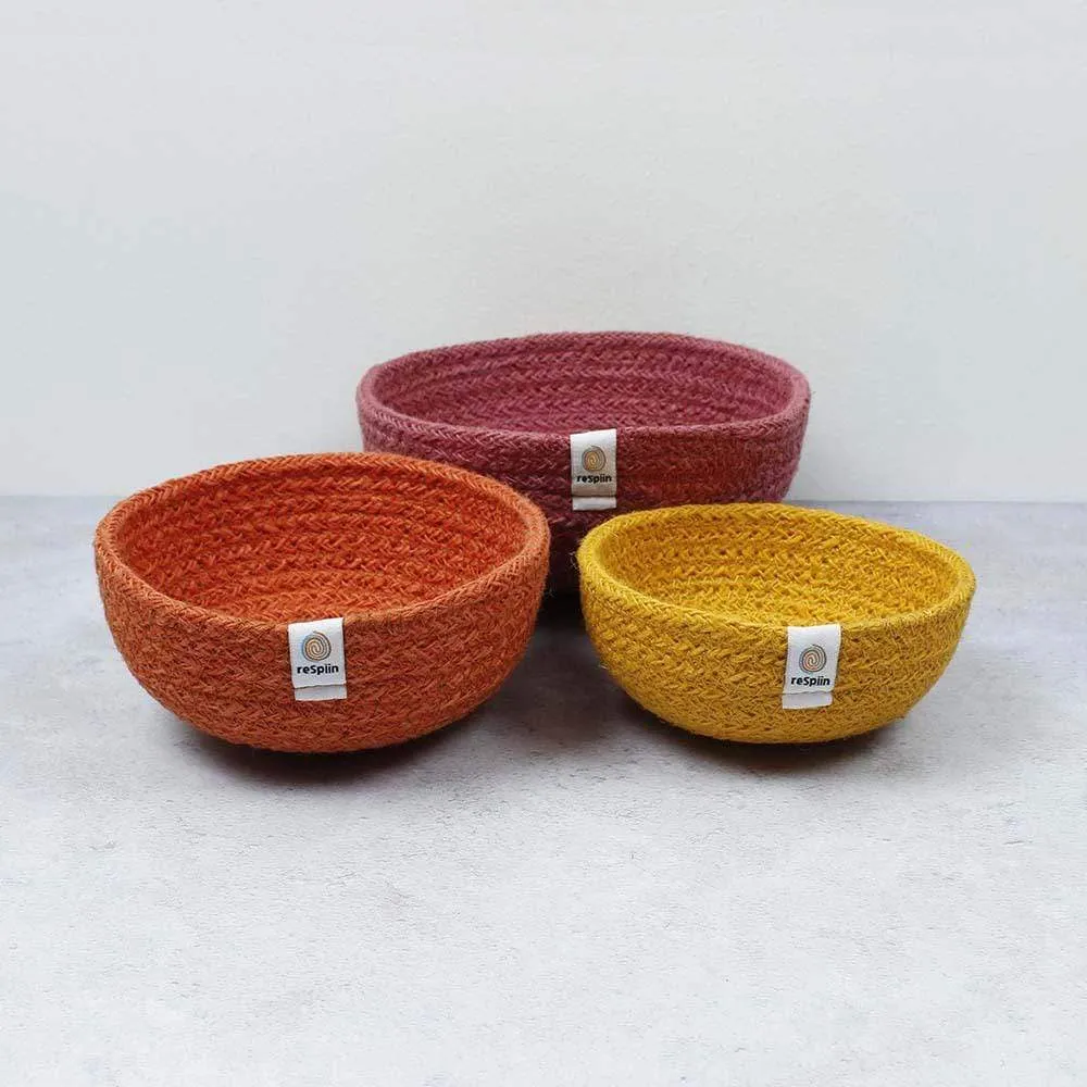 Respiin Jute Mini Bowl Set - Fire