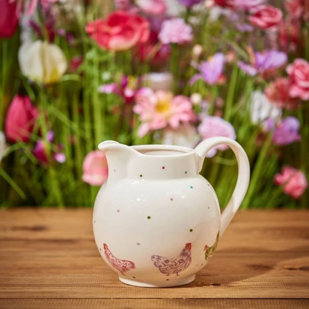 Richard Langs 17.6cm Floral Spotty Pastel Chicken Jug