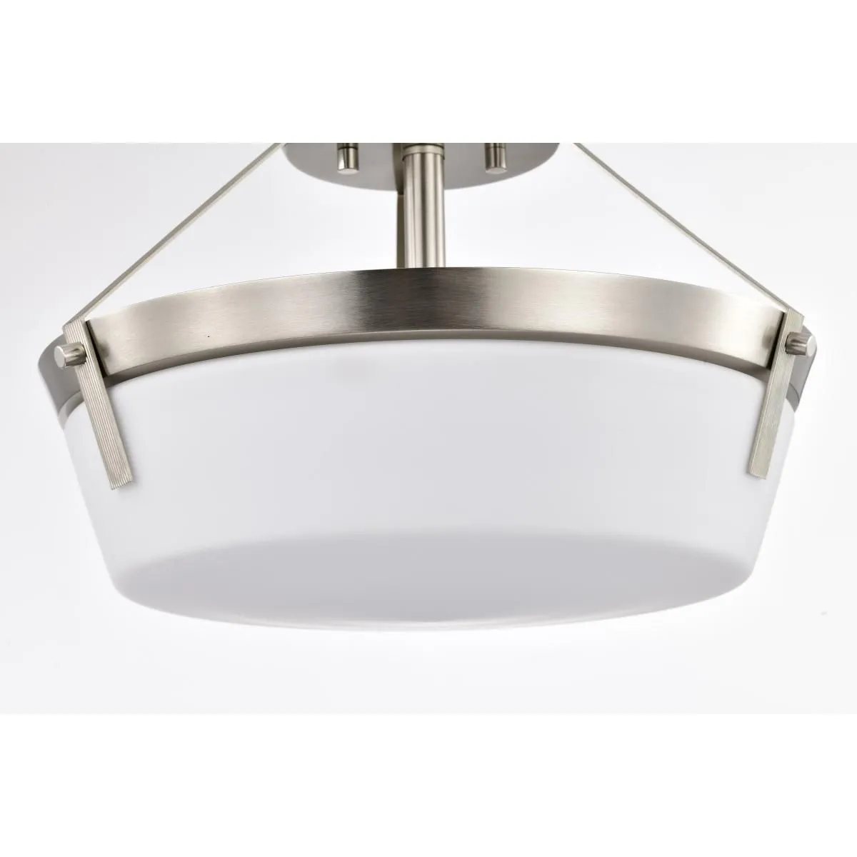 Rowen 15 in. 3 lights Semi-flush Mount Light Brushed Nickel Finish