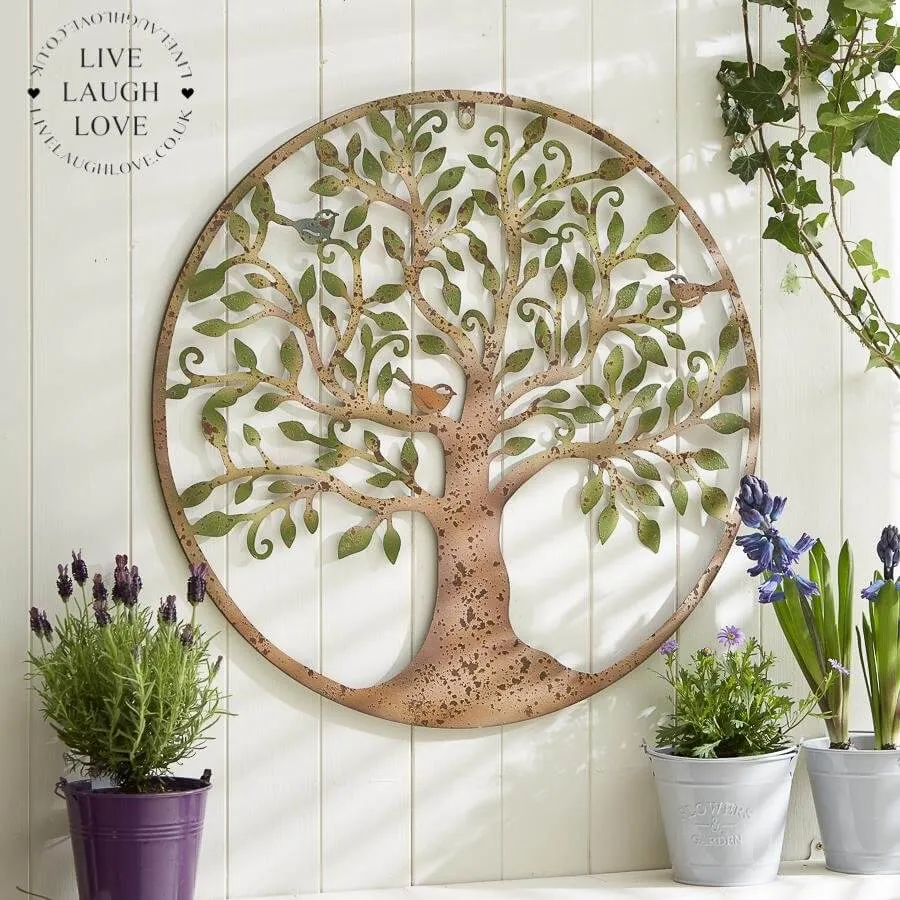 Rustic Metal Green Leaf Wall Decoration