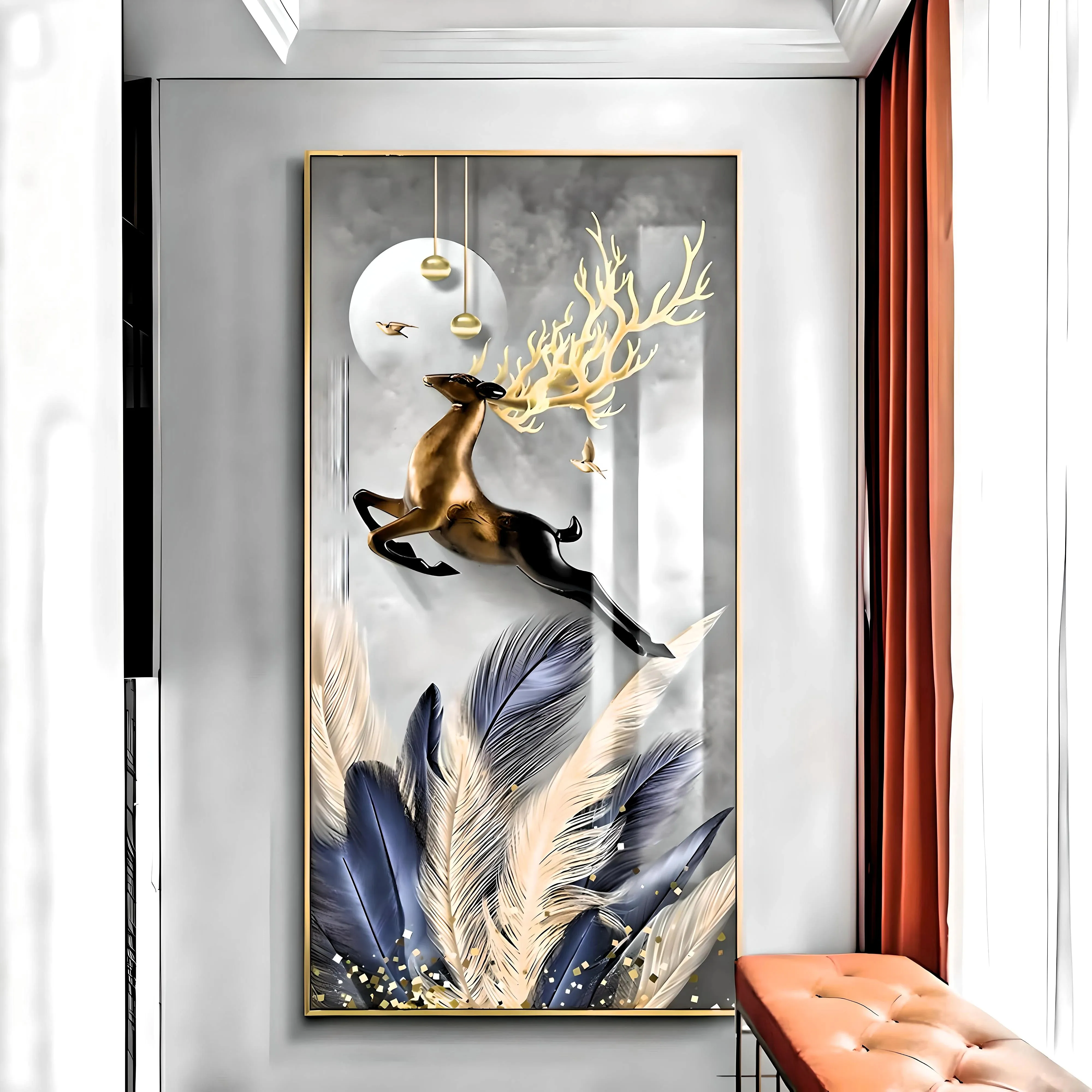 Santa's Deer Art Crystal Painting