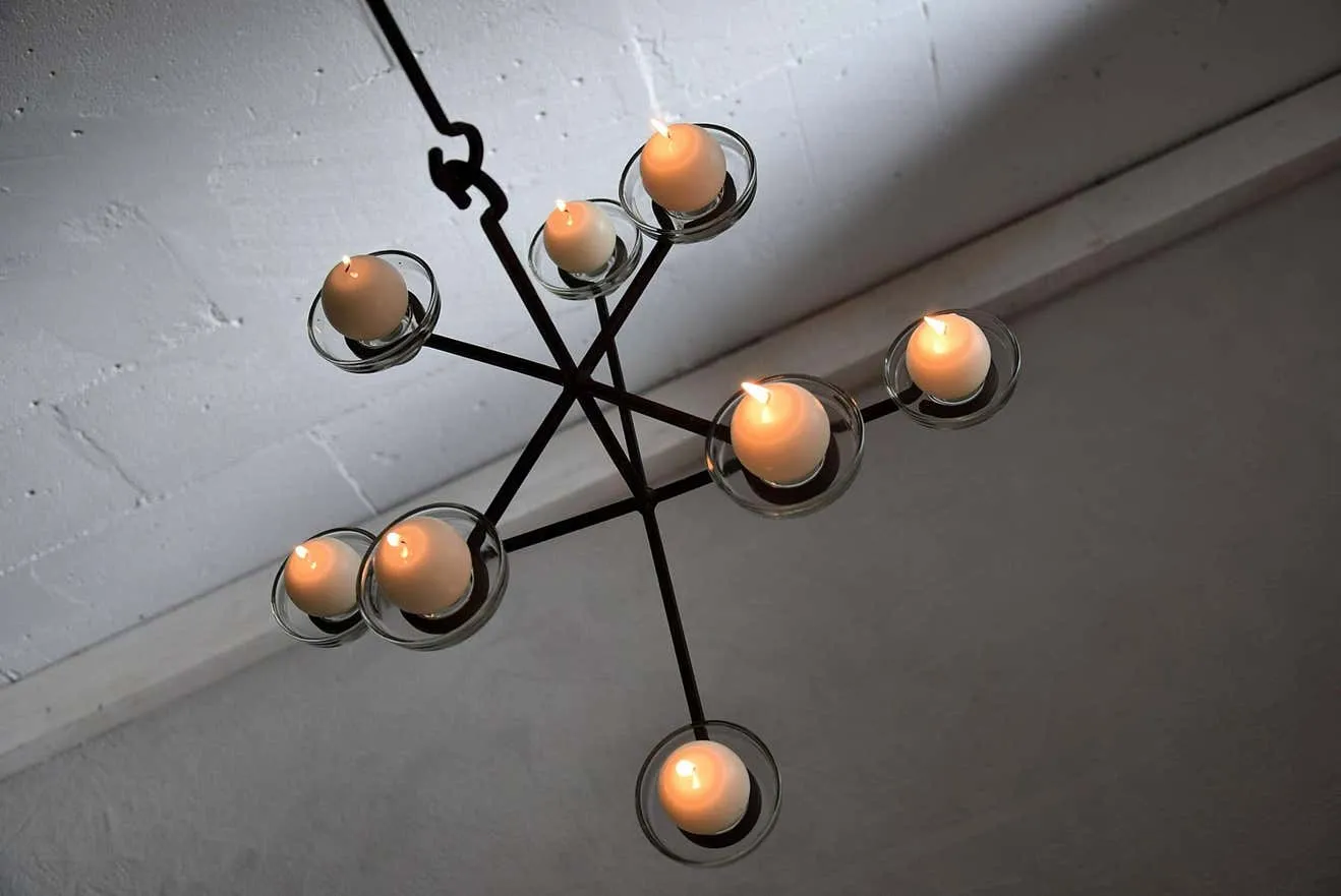 Scandinavian Mid-Century Modern Chandelier Erik Hoglund Attributed