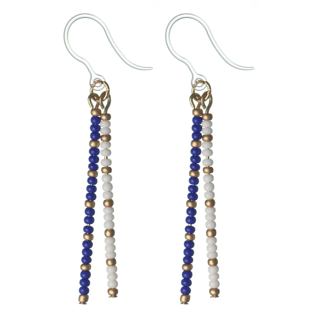 Seed Bead Bar Dangles Hypoallergenic Earrings for Sensitive Ears Made with Plastic Posts