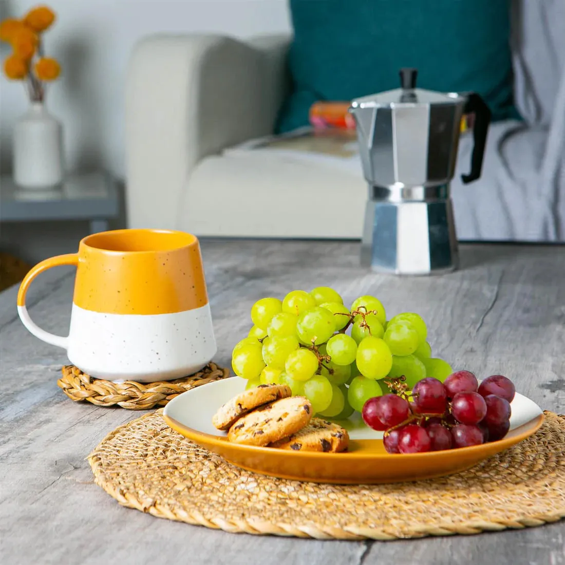 Set Of Two Flecked Coffee Cups