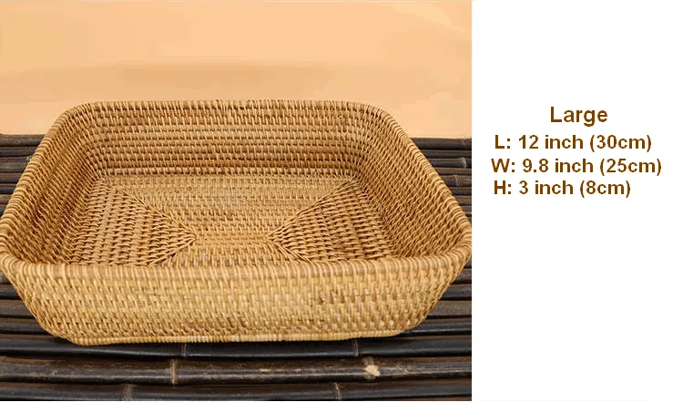 Small Rattan Storage Baskets, Storage Baskets for Shelves, Kitchen Storage Basket, Woven Storage Baskets for Bathroom