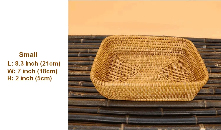 Small Rattan Storage Baskets, Storage Baskets for Shelves, Kitchen Storage Basket, Woven Storage Baskets for Bathroom