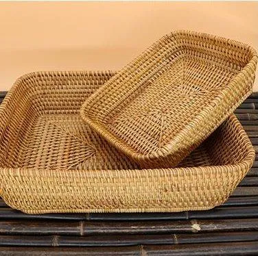 Small Rattan Storage Baskets, Storage Baskets for Shelves, Kitchen Storage Basket, Woven Storage Baskets for Bathroom