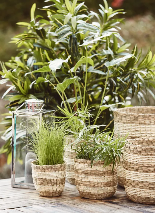 Stripe Pattern Seagrass Baskets