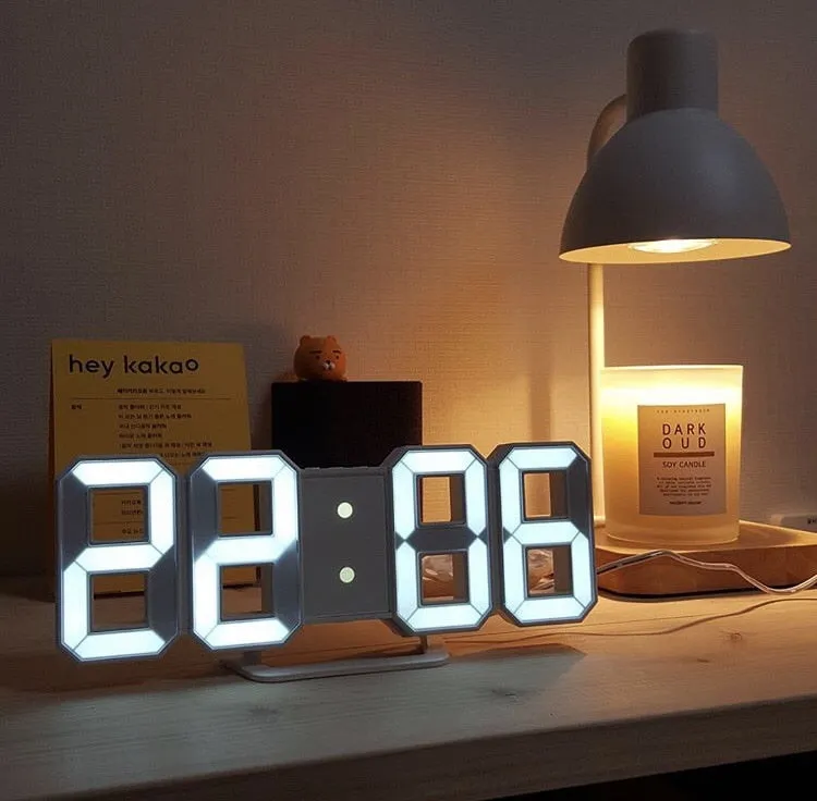 Table LED Digital Wall Clock With Stand And Backlight For Home Decoration