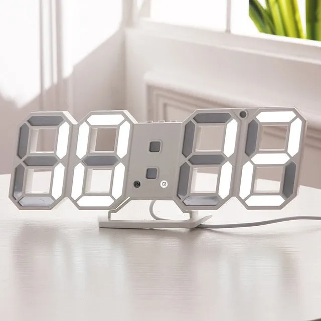 Table LED Digital Wall Clock With Stand And Backlight For Home Decoration