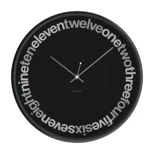 Text Wall Clock - Black (30cm)