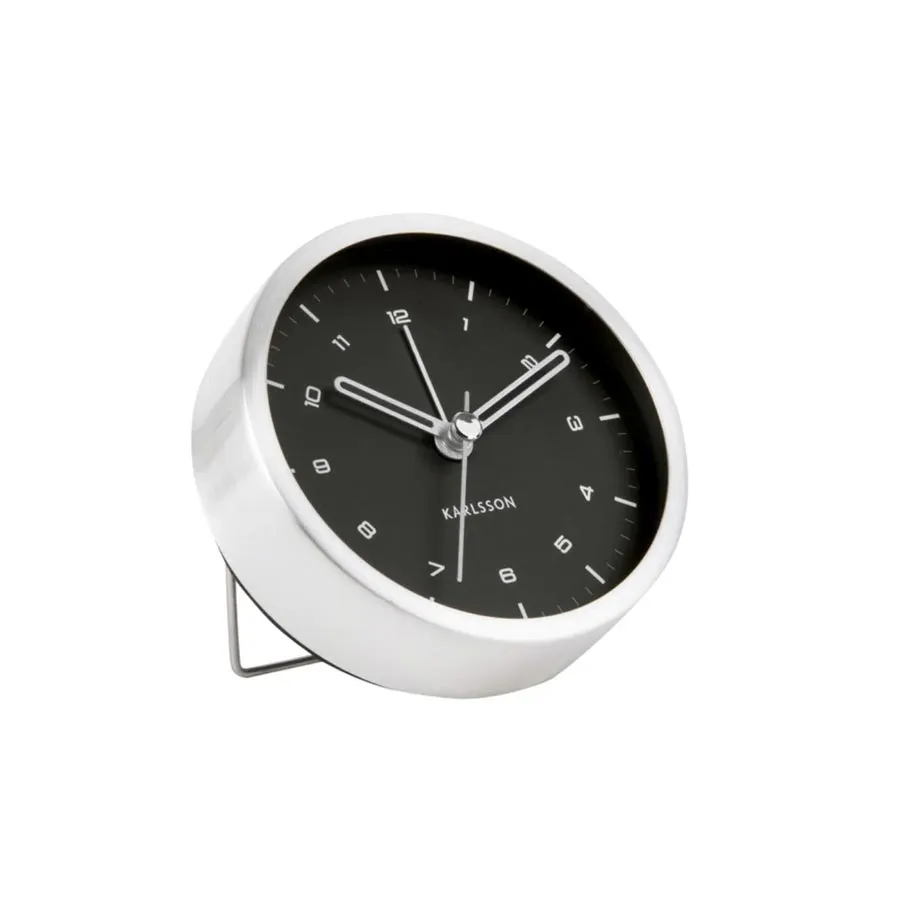 Tinge Alarm Clock - Silver/Black