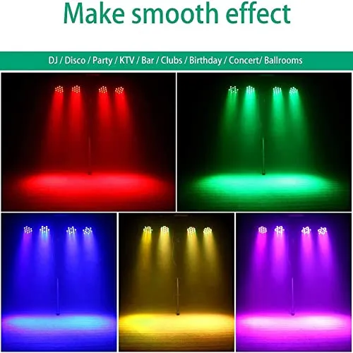 U`King LED Par Lights DJ Stage Light RGB 36 LED with Sound Activated Remote 2 Pac