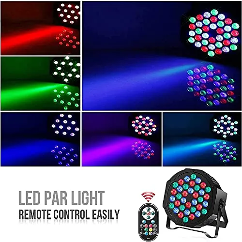 U`King LED Par Lights DJ Stage Light RGB 36 LED with Sound Activated Remote 2 Pac